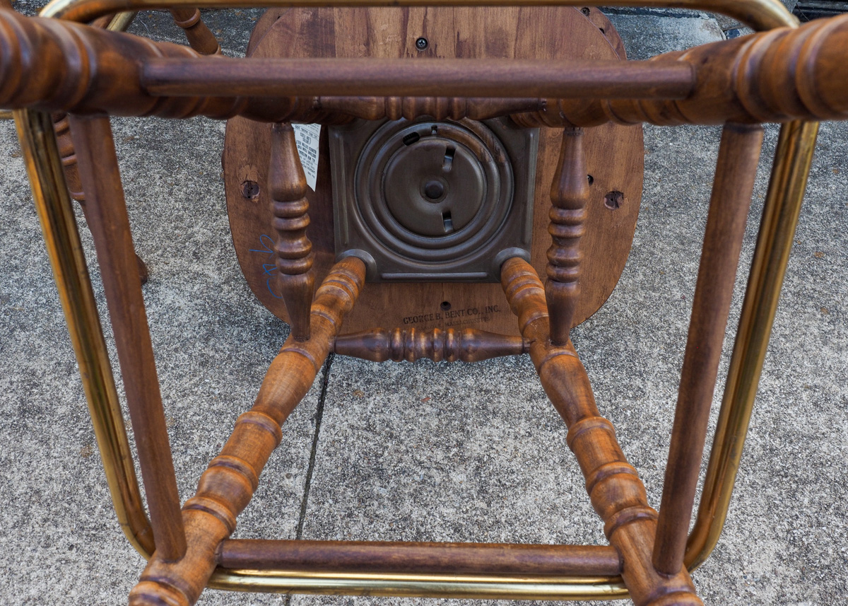 Pair of George B. Bent Captain Style Bar Stools