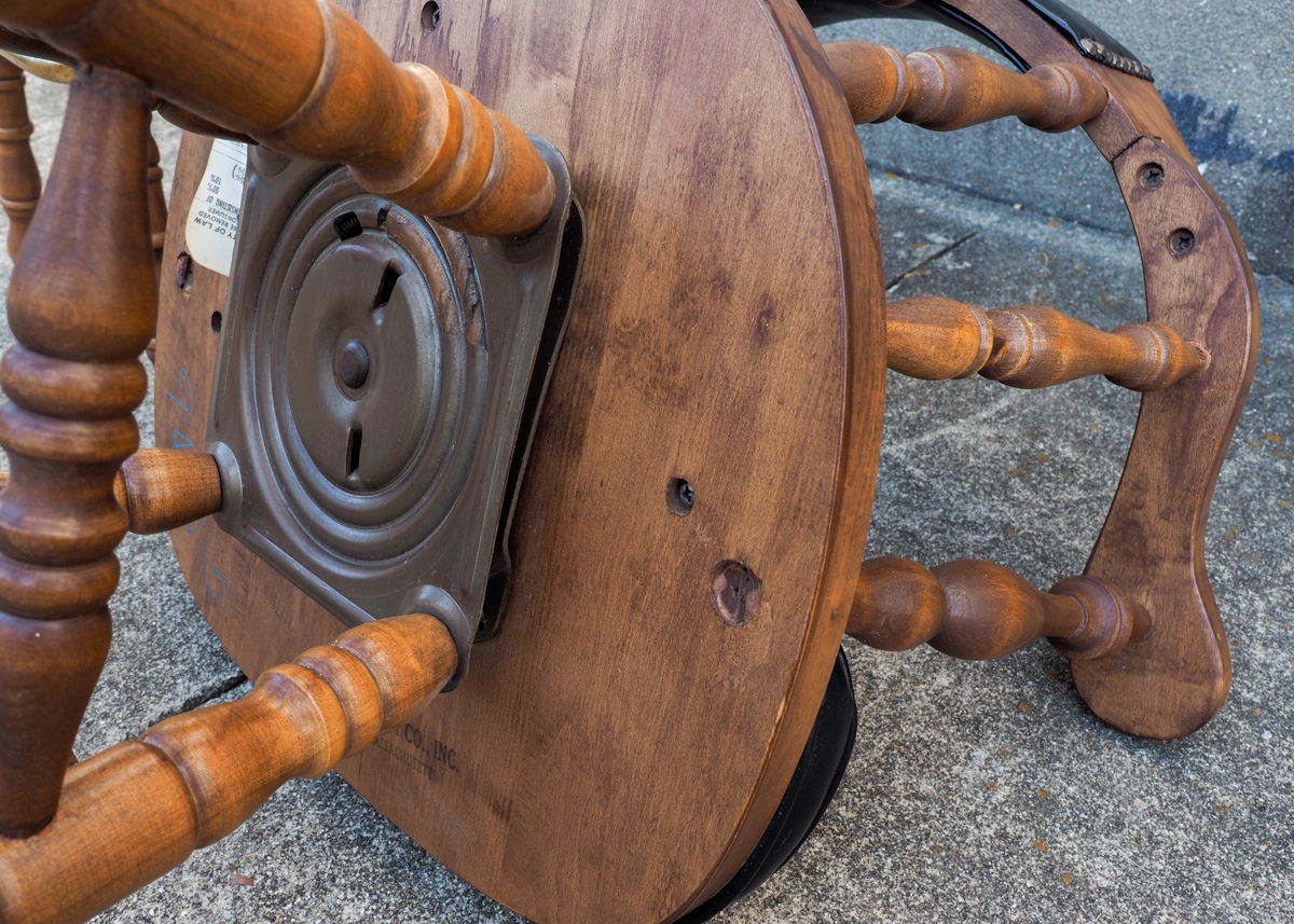 Pair of George B. Bent Captain Style Bar Stools