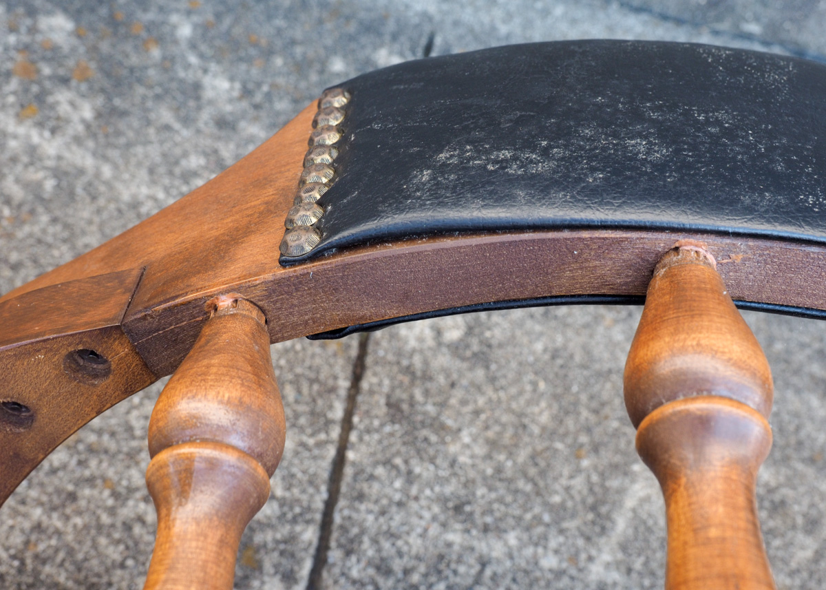 Pair of George B. Bent Captain Style Bar Stools