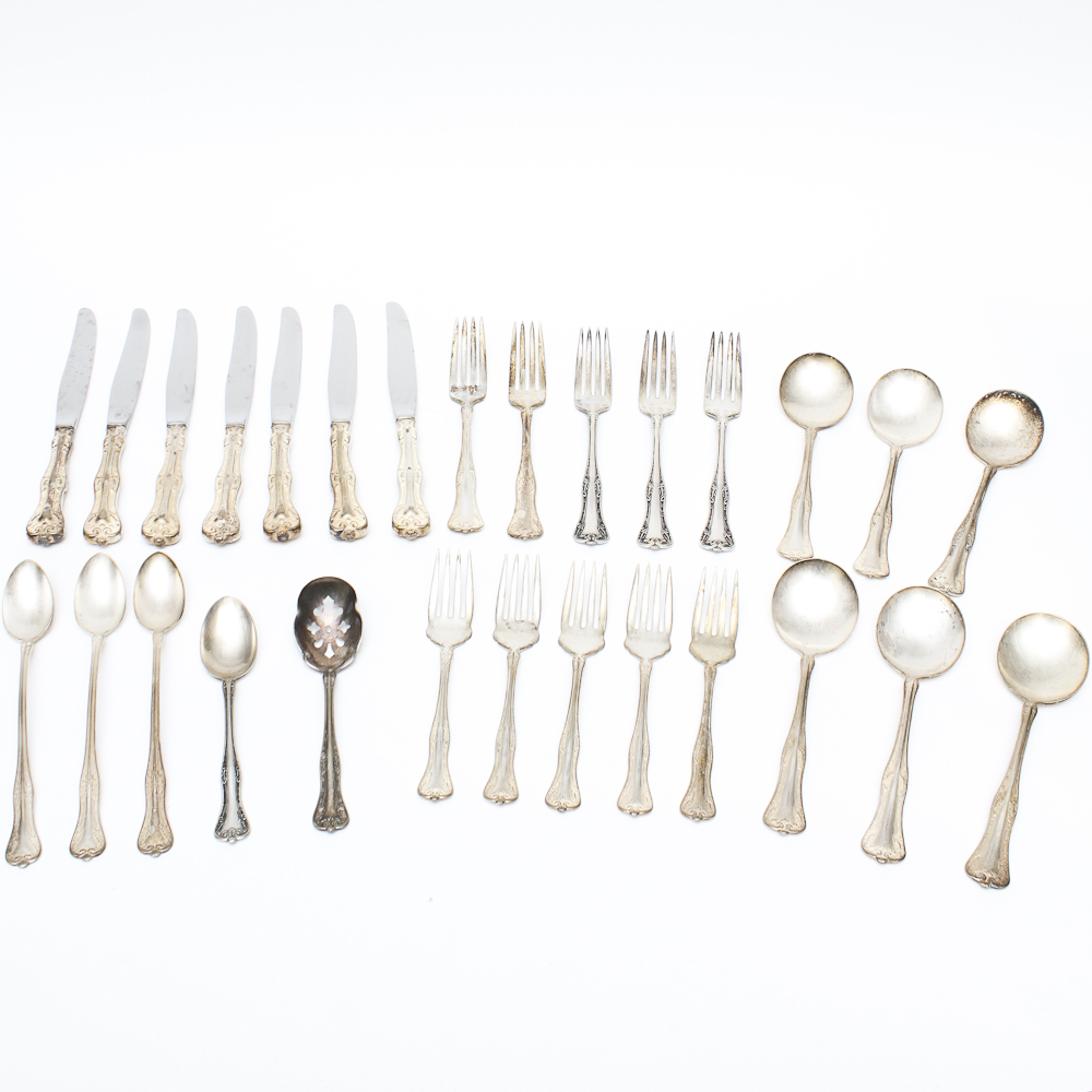 1908 National Silver Co. "Queen Elizabeth" Plated Silver Flatware