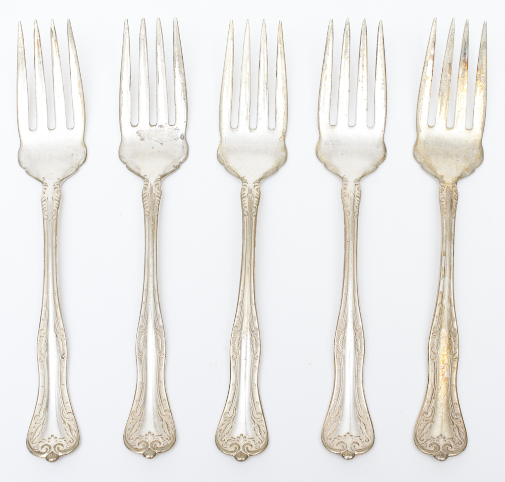 1908 National Silver Co. "Queen Elizabeth" Plated Silver Flatware