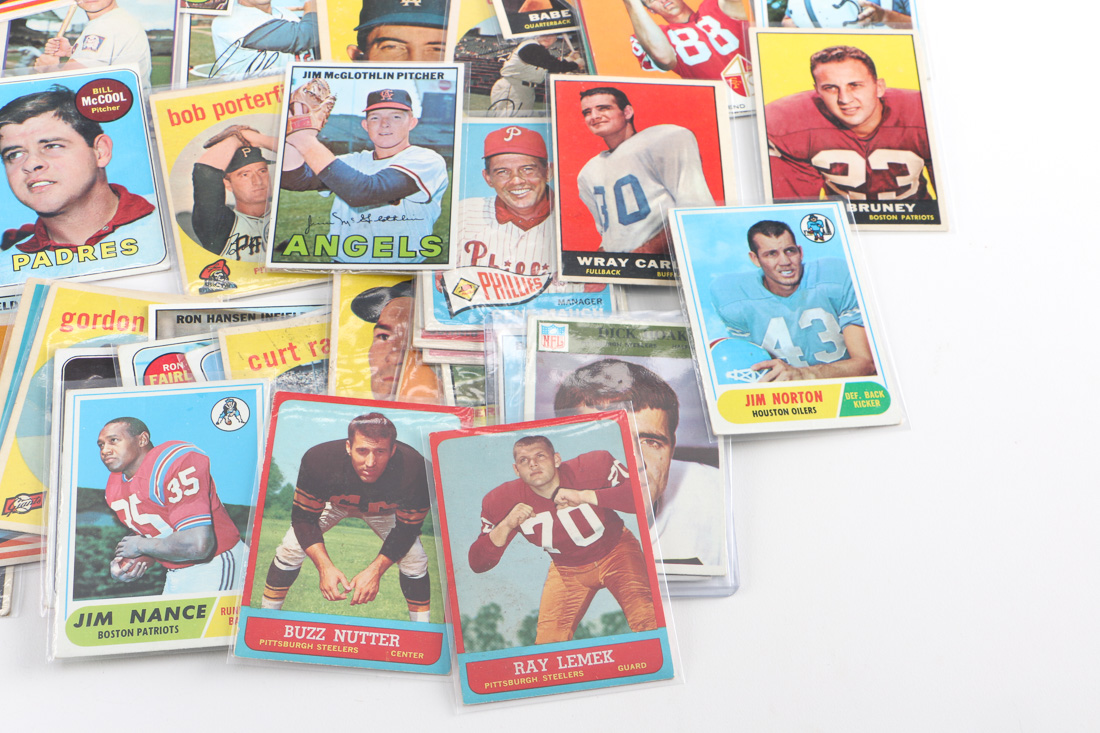 Assortment of Vintage Baseball and Football Cards