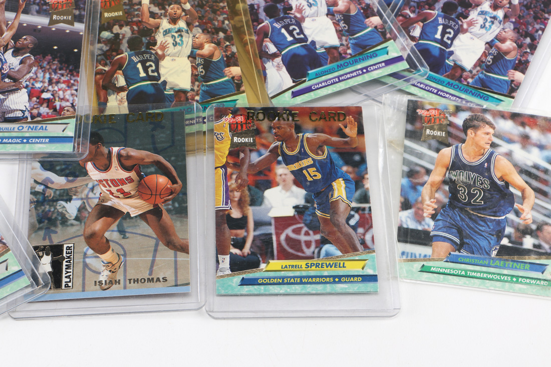 Rookie Basketball Cards Including Shaquille O'Neal and Alonzo Mourning
