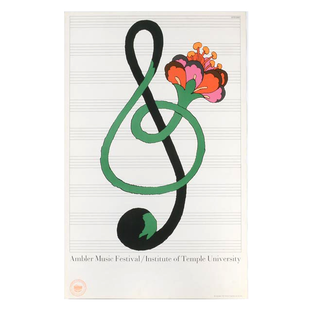 Milton Glaser 1967 Ambler Music Festival Poster