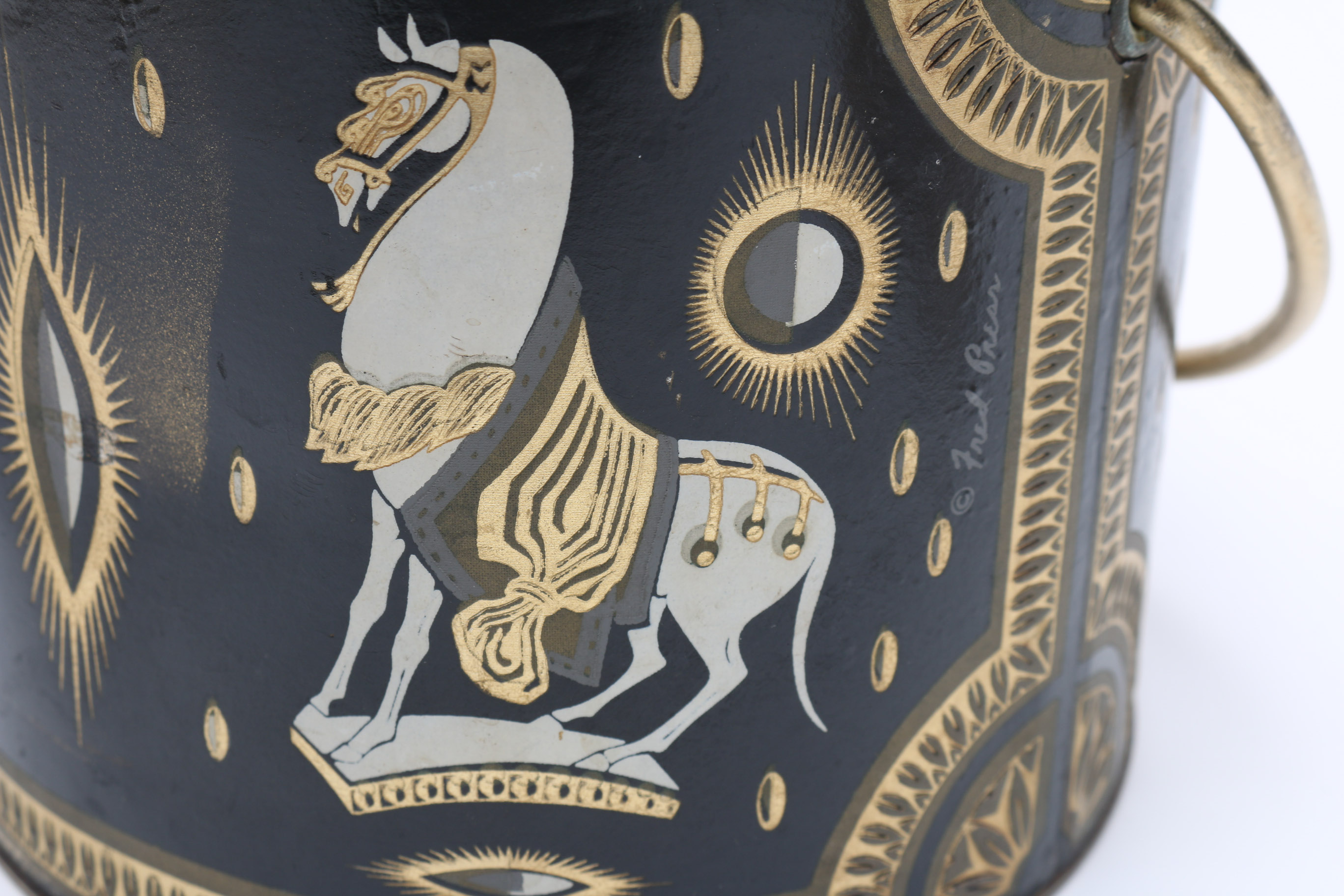 Mid-Century Fred Press "Trojan Horse" Barware Set