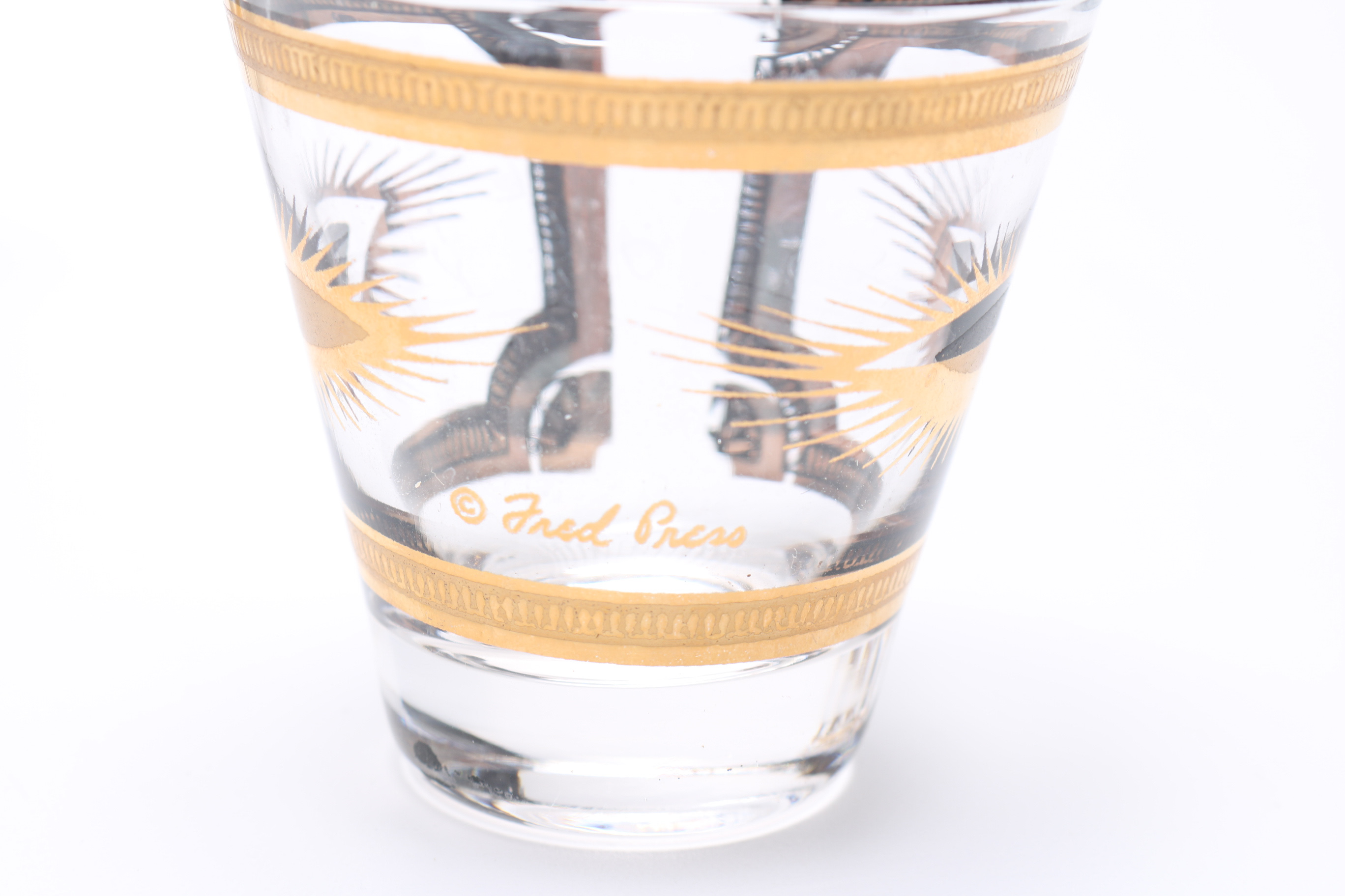 Mid-Century Fred Press "Trojan Horse" Barware Set