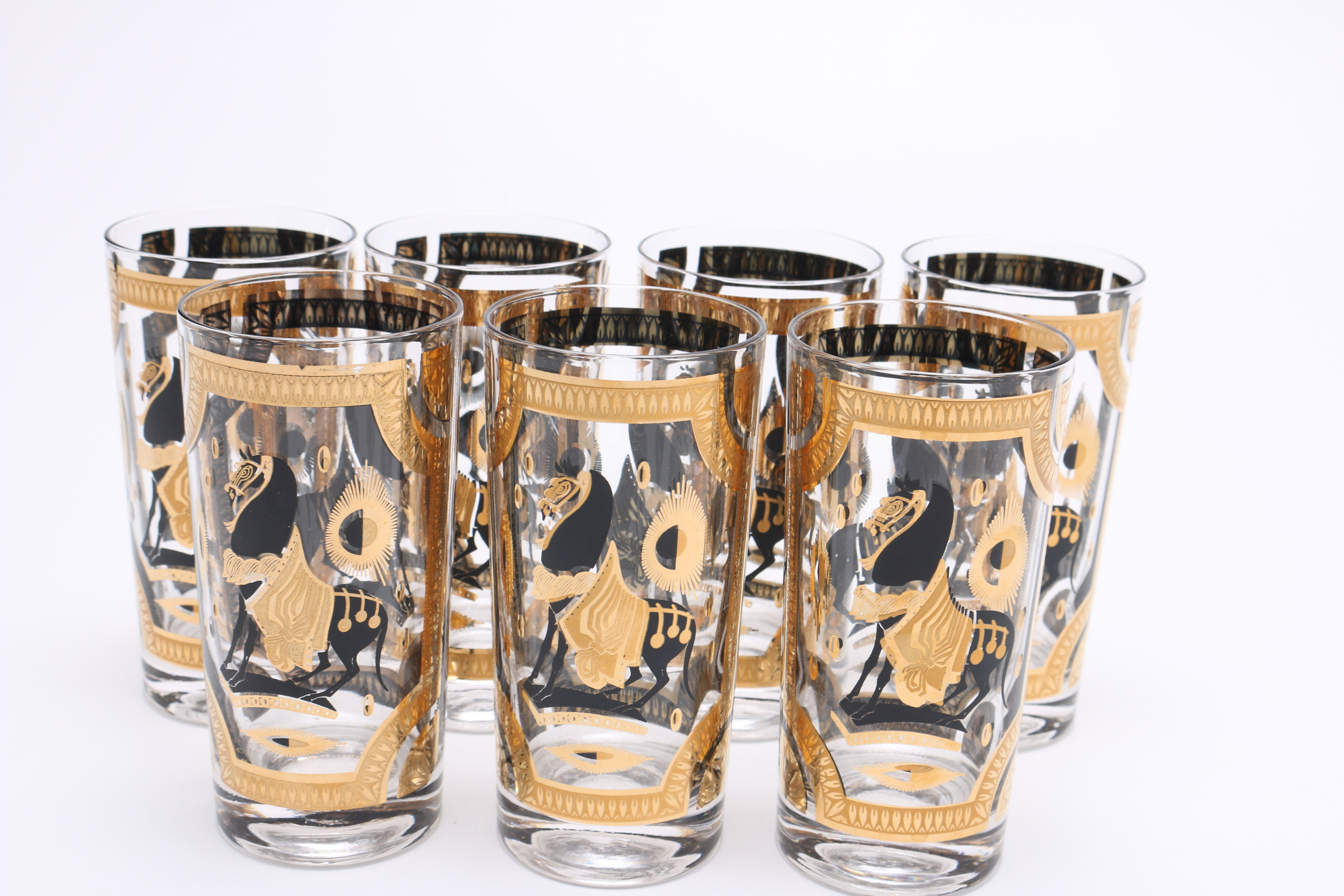 Mid-Century Fred Press "Trojan Horse" Barware Set