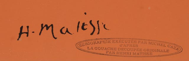 After Henri Matisse Limited Edition Serigraph