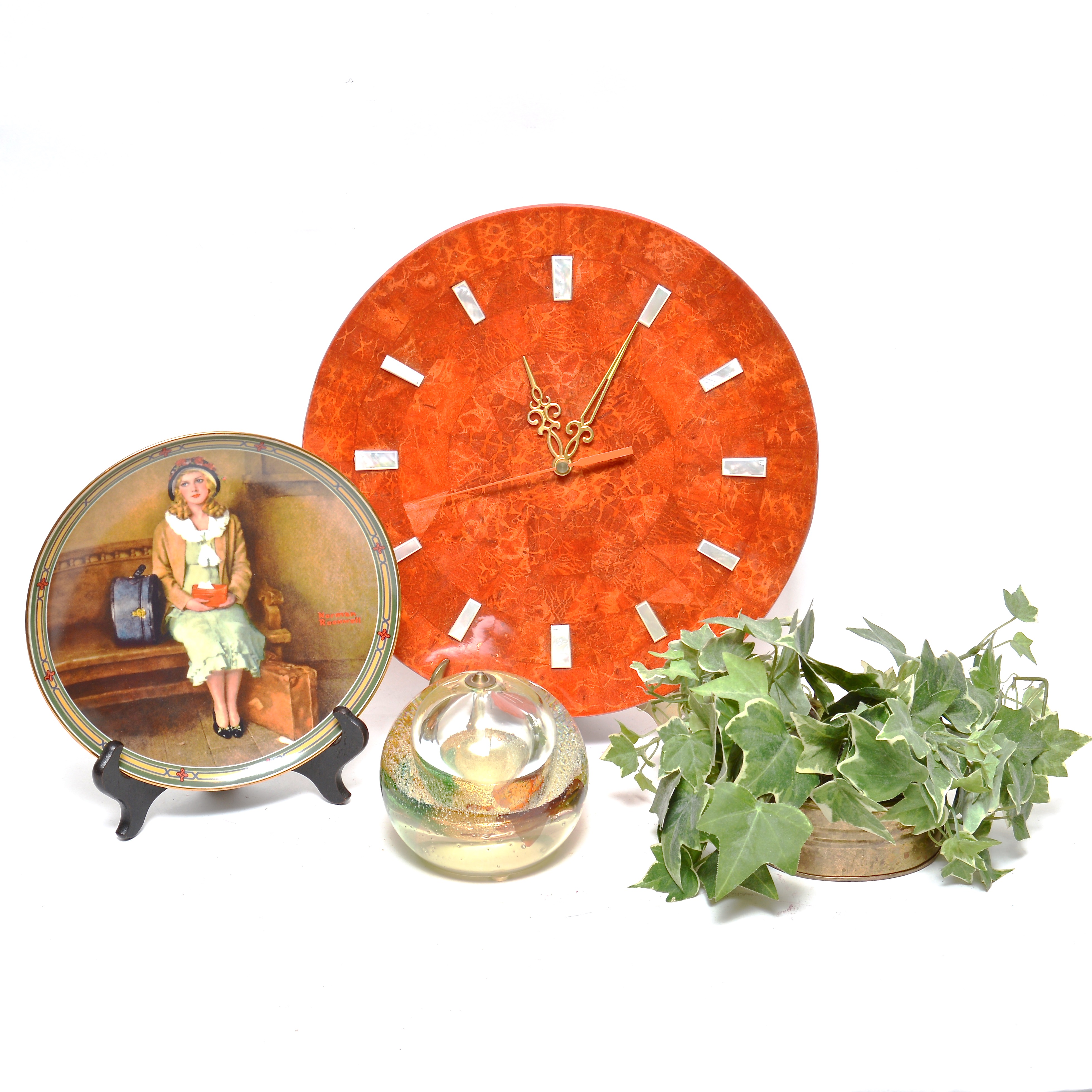 First Issue Norman Rockwell Plate and Assortment of Unique Home Decor