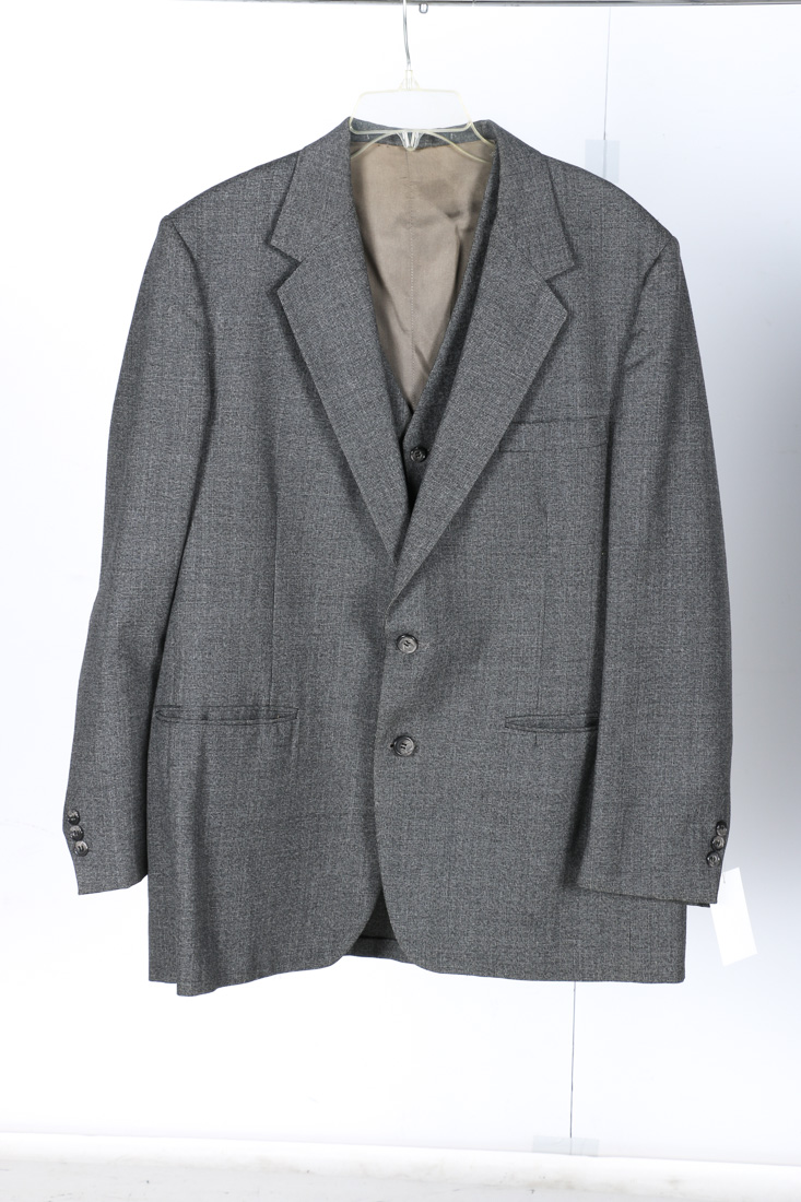 Three Vintage Gray Men's Blazers With Vests