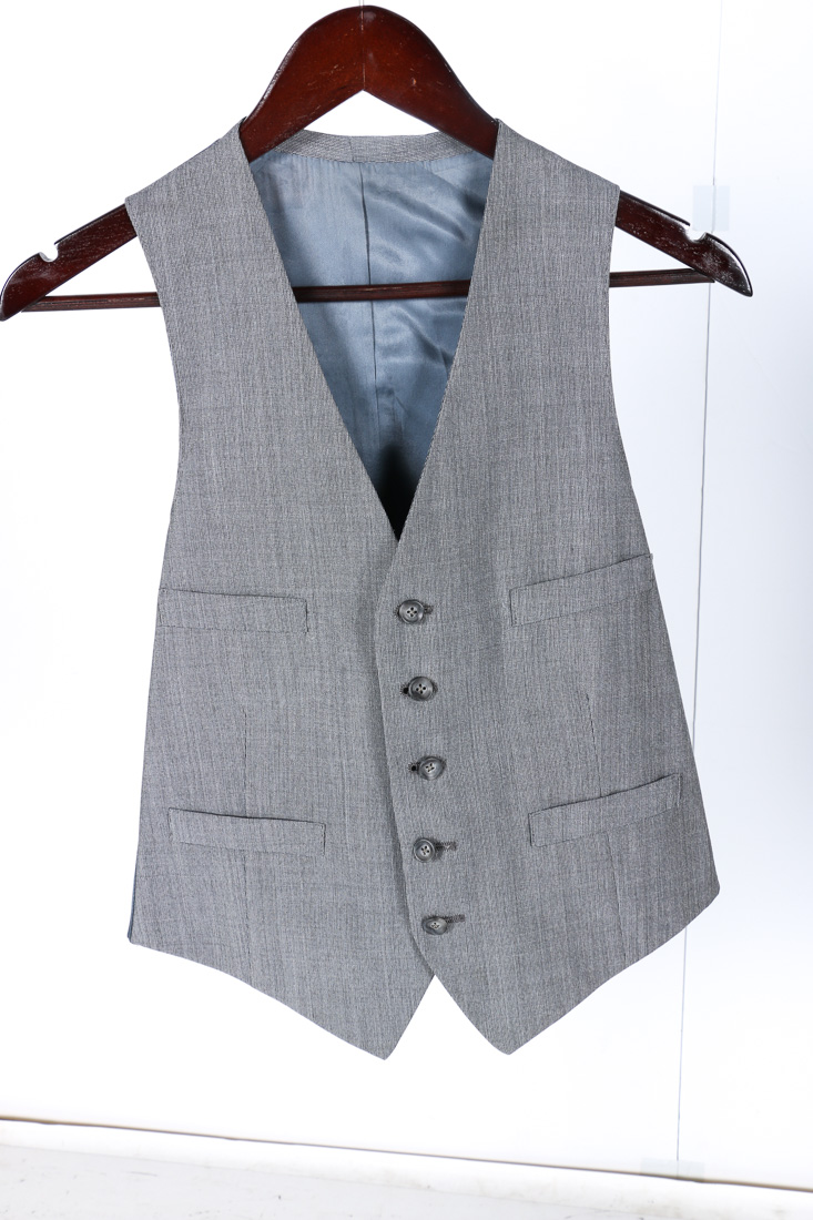 Three Vintage Gray Men's Blazers With Vests