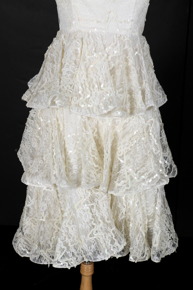 1970s Harry Acton Sequined Wedding Dress