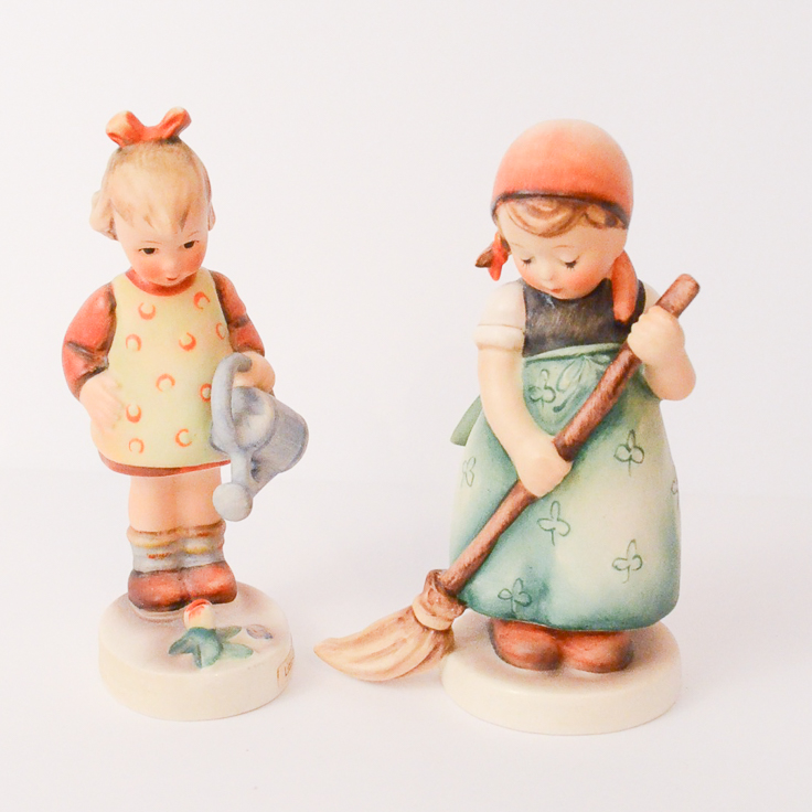 Two Hummel Figurines "Little Sweeper" and "Little Gardener"