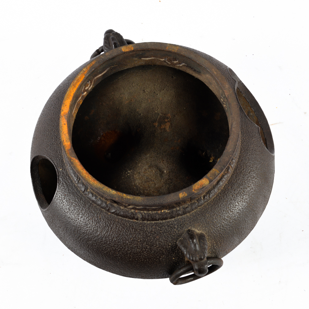Antique Japanese Tea Ceremony Kama Kettle and Furo Brazier