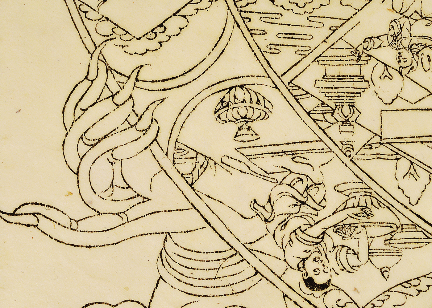 Tibetan "Wheel of Life" Woodblock Print on Paper