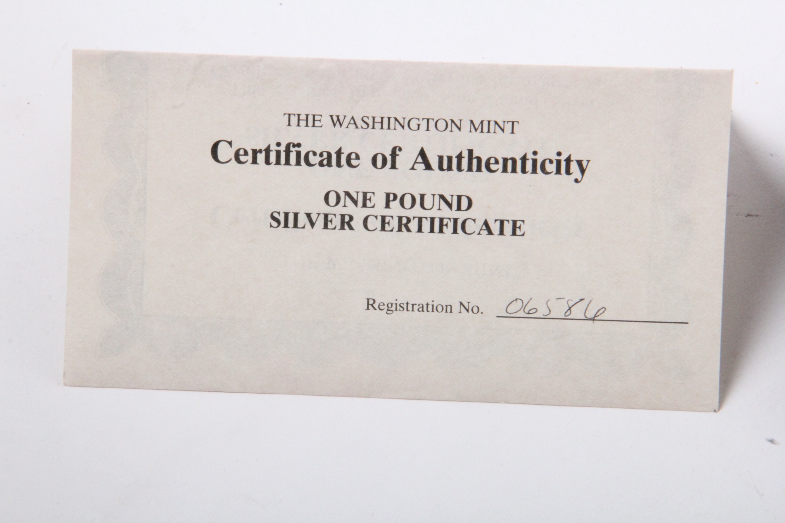 Washington Mint Silver Bar