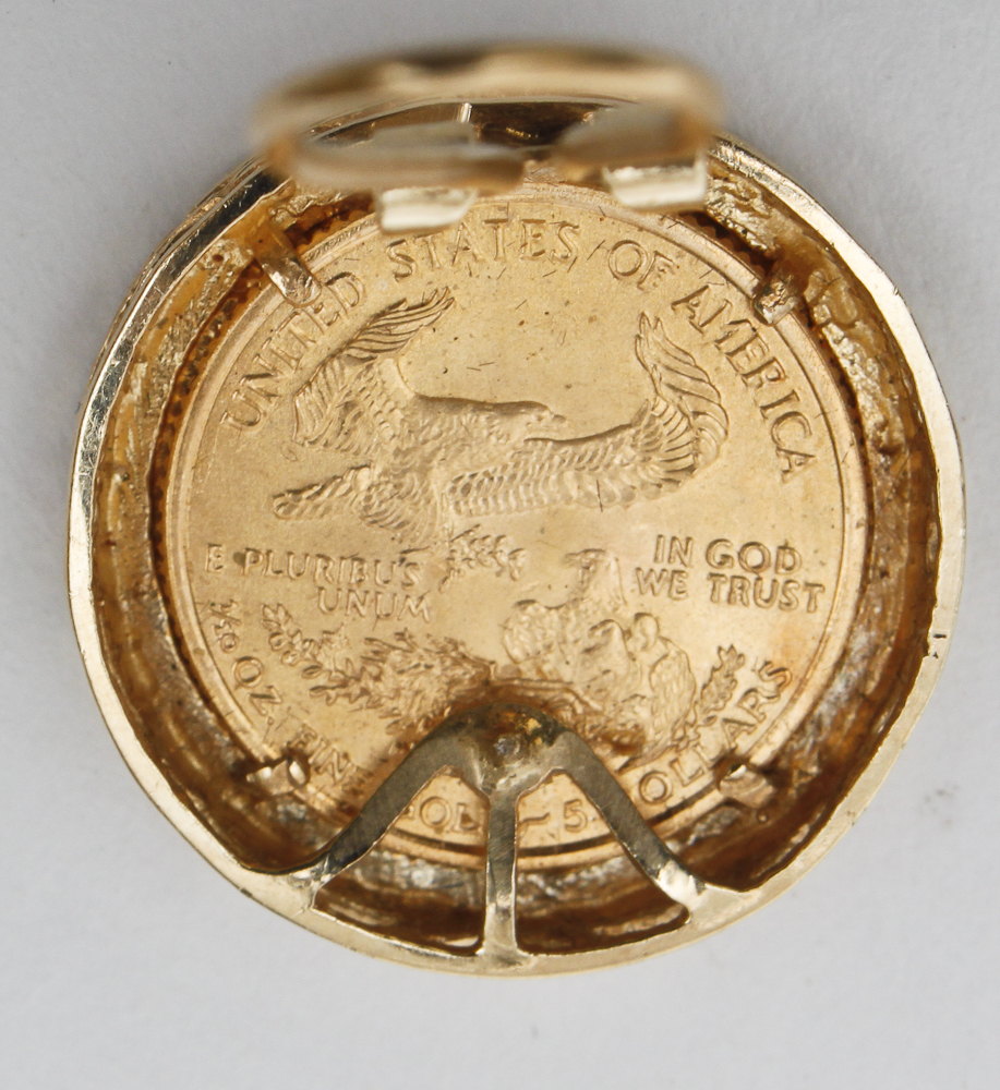 $5 Liberty Gold Coin Earrings in 14K Yellow Gold Setting
