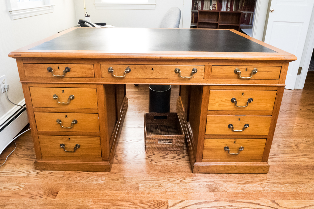 Antique British Colonial Partner's Desk