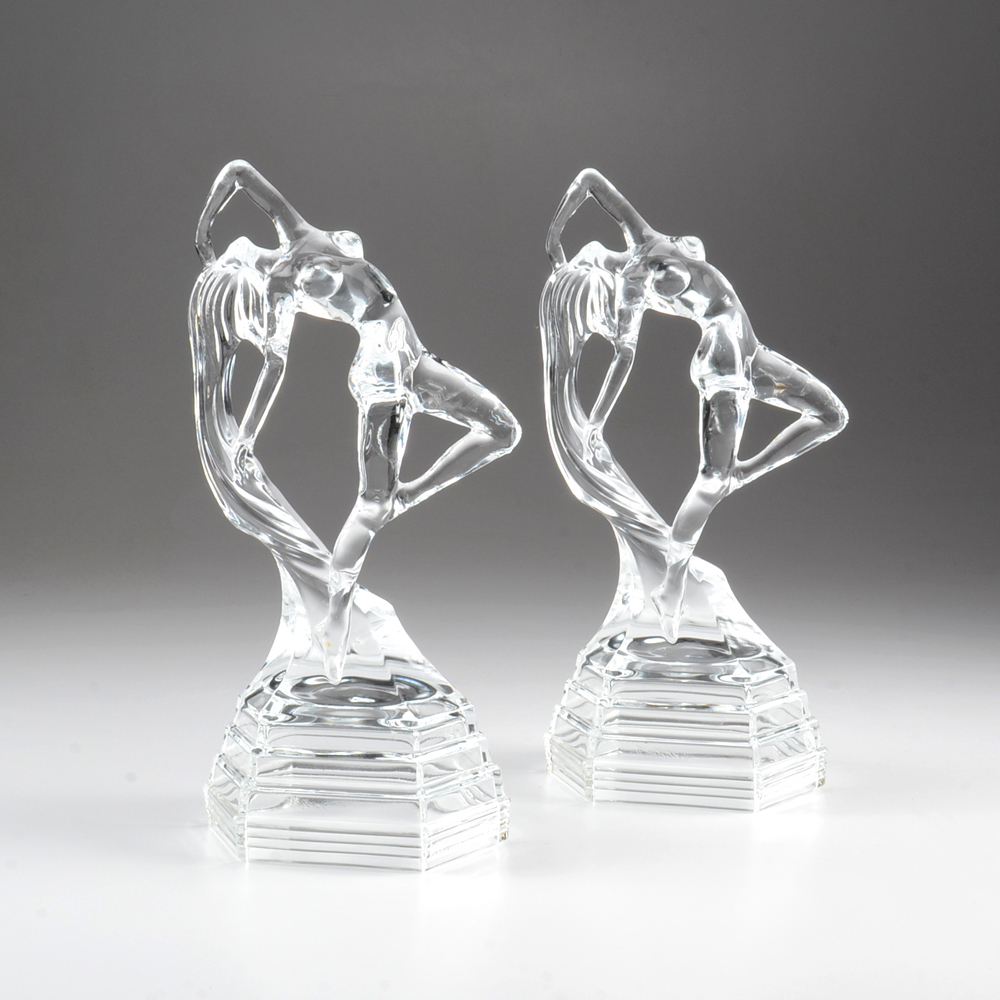 Pair of Art Deco Glass Figurines