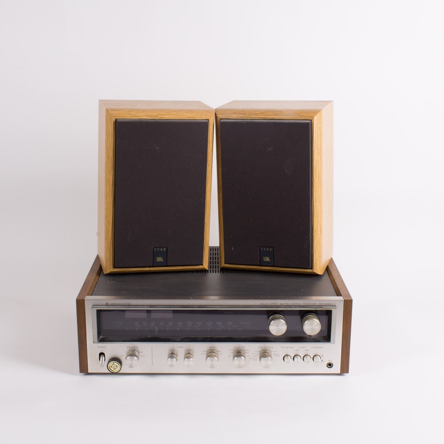 Vintage Kenwood Stereo Receiver and Pair of JBL 2500 Speakers