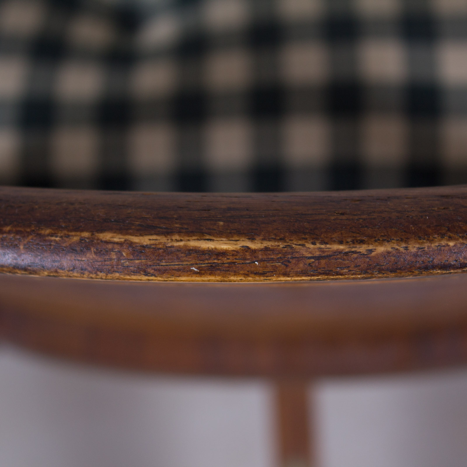 Swivel Cane-Back Oak Desk Chair With Cushion