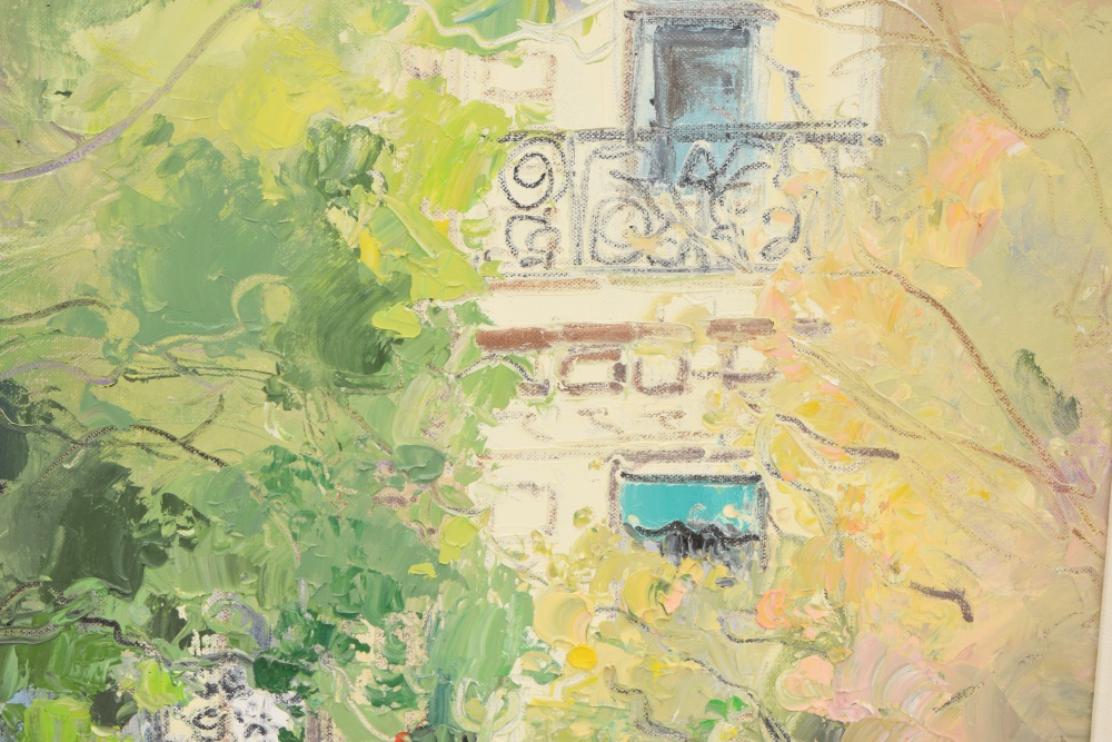 Original Impressionistic Painting, Parisian Cafe Scene by Richard de Premare (Paris, 1963)