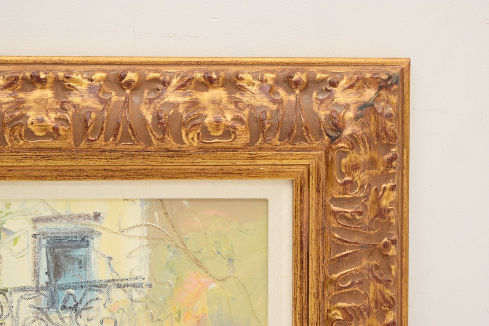 Original Impressionistic Painting, Parisian Cafe Scene by Richard de Premare (Paris, 1963)