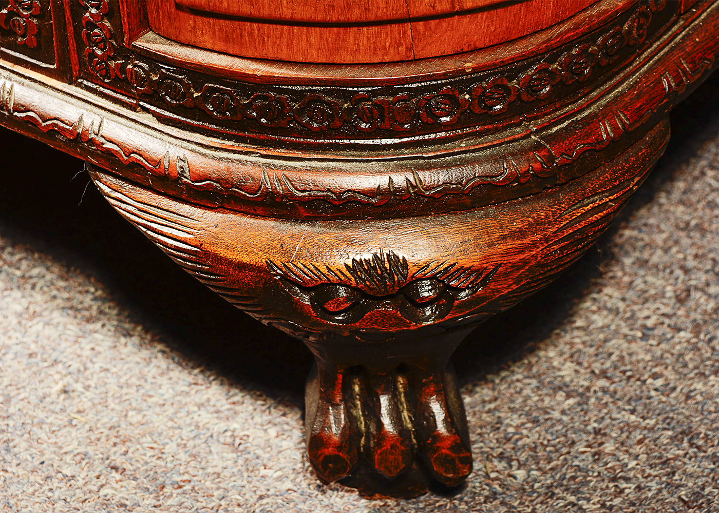 Vintage Chinese Liquor Cabinet with Soapstone Inlay