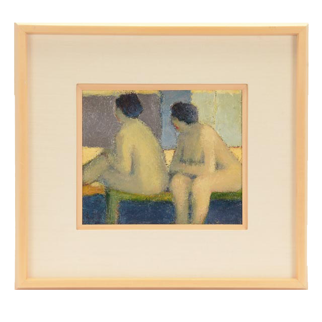 Edgar Hatten Original Oil on Canvas Board "Two Figures"