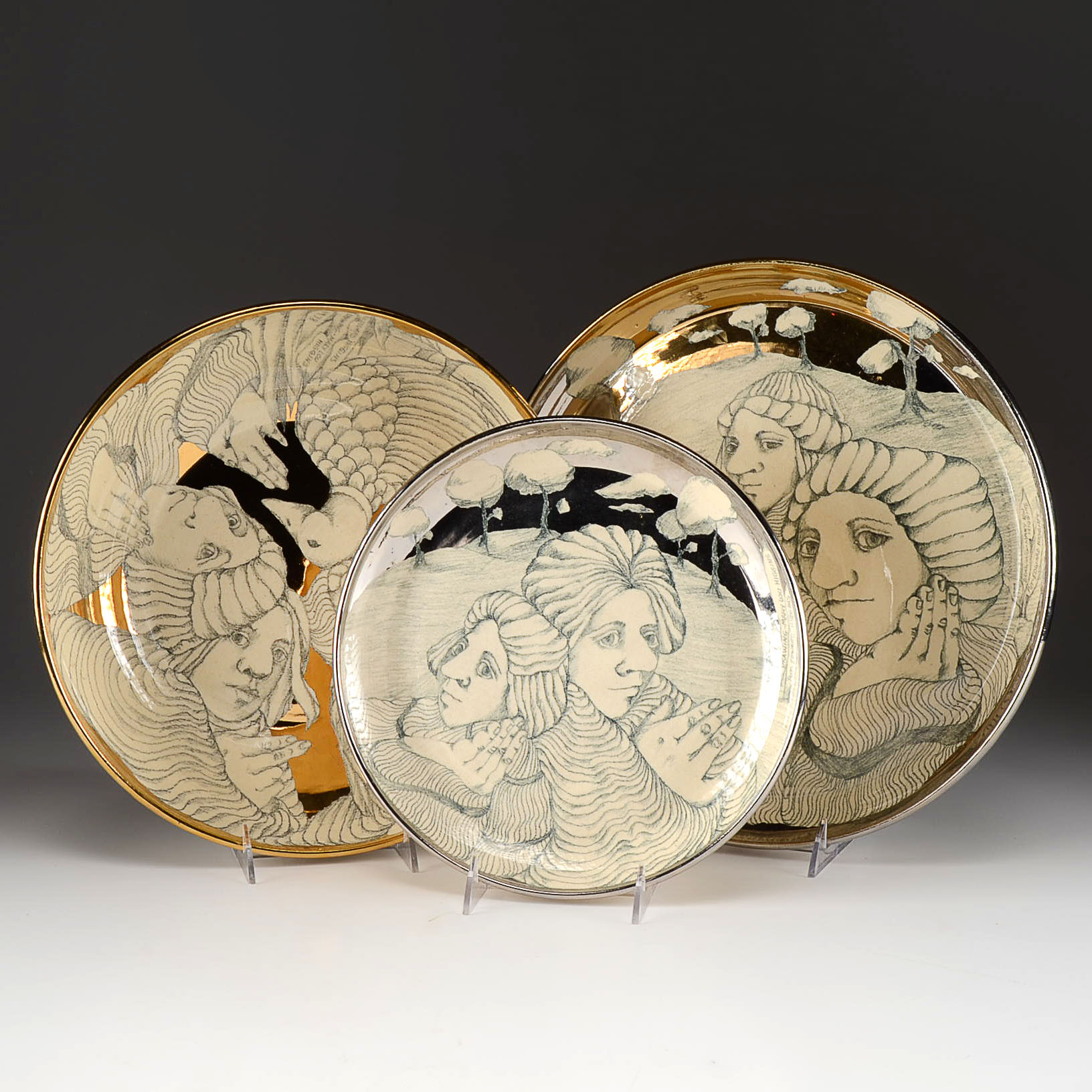 Signed Mary Lou Higgins and Edward Higgins Art Pottery Collection