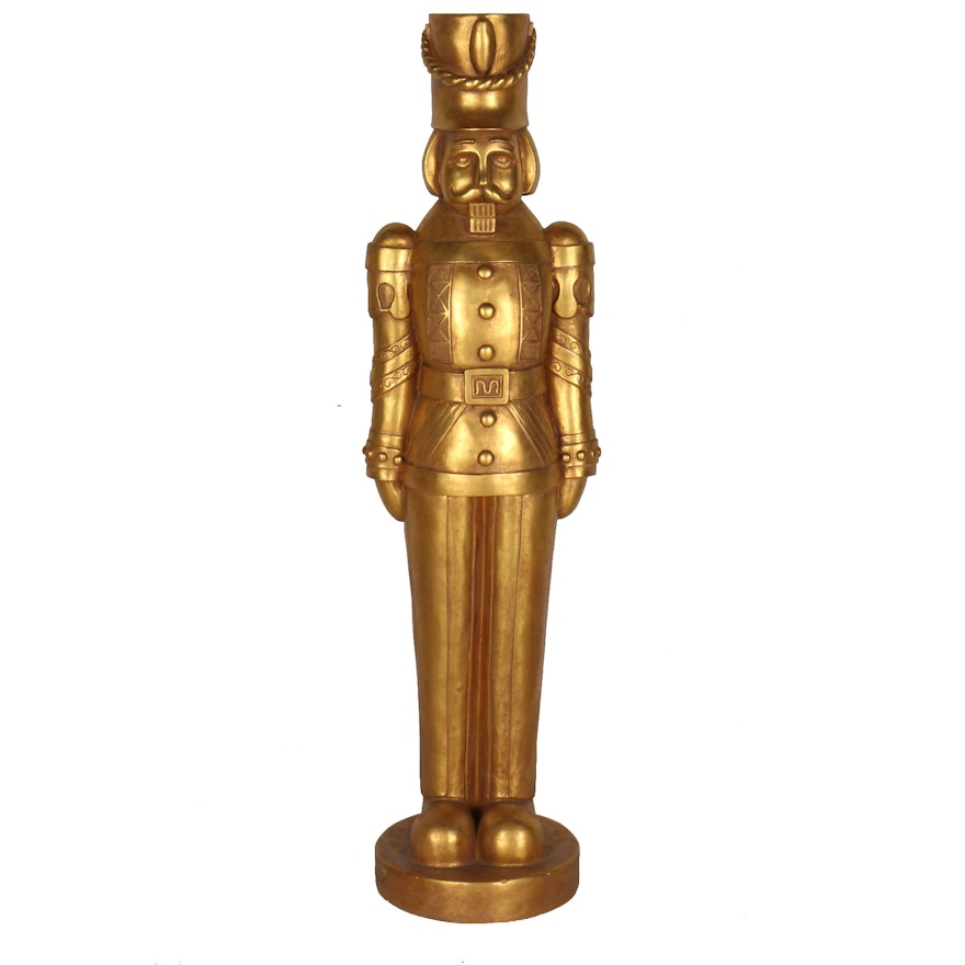 Life-Sized Gold Tone Nutcracker