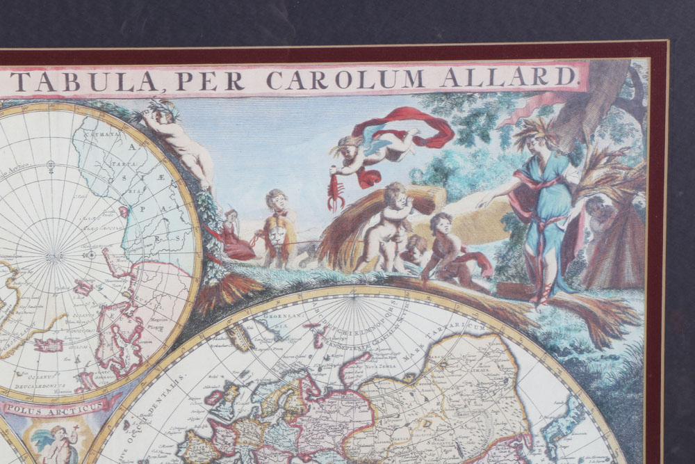 Framed Decorative World Map