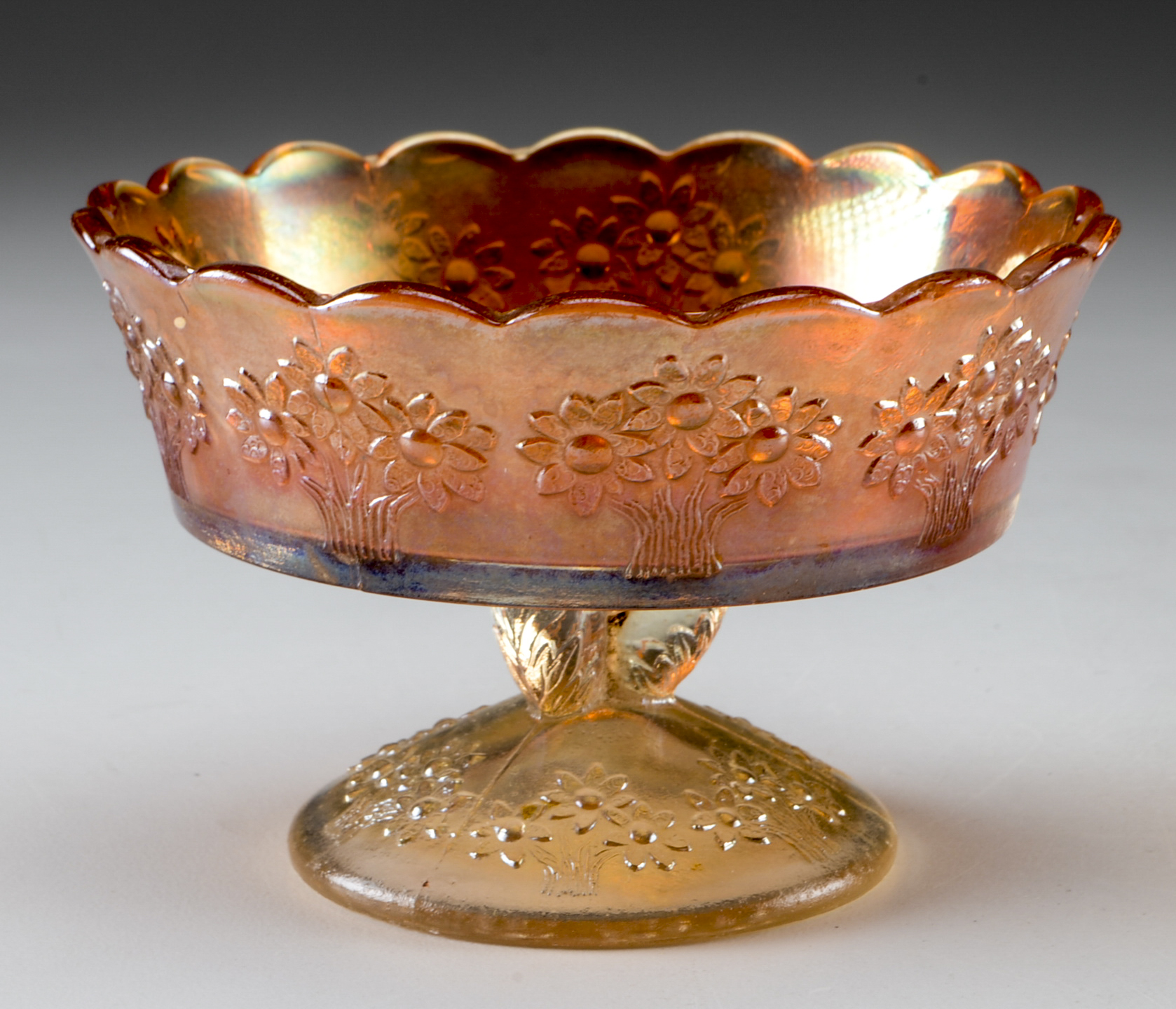 Pair of Glass Bowls with a Carnival Glass Style Bowl