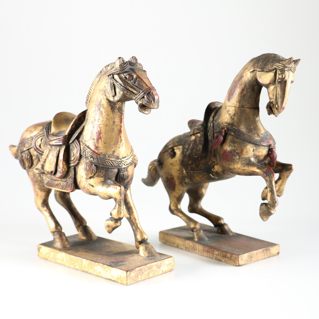 Chinese Carved Horse Figurines