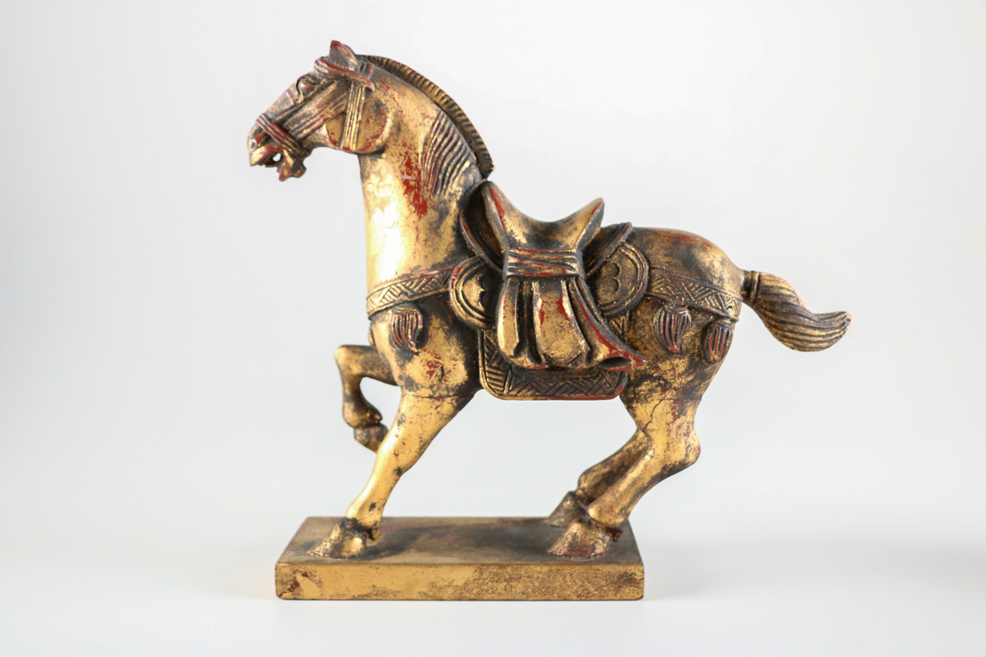 Chinese Carved Horse Figurines