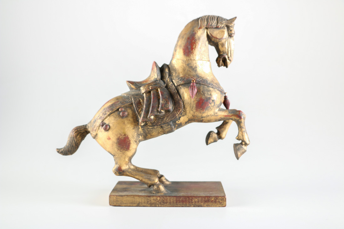 Chinese Carved Horse Figurines