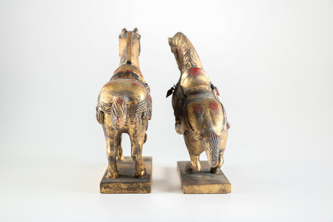 Chinese Carved Horse Figurines