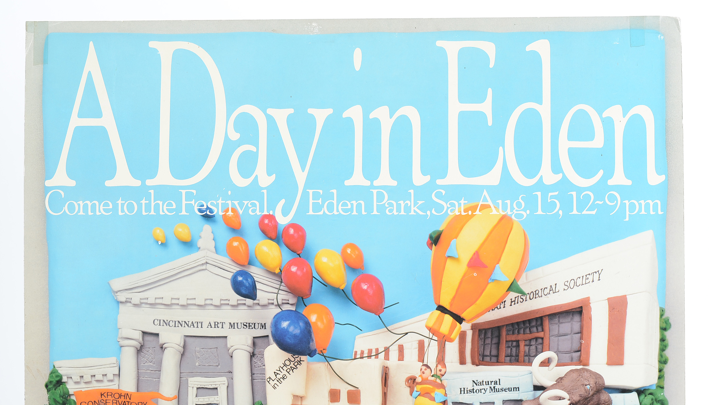 1987 "A Day in Eden" Cincinnati Promotional Poster and Clay Model Sculpture
