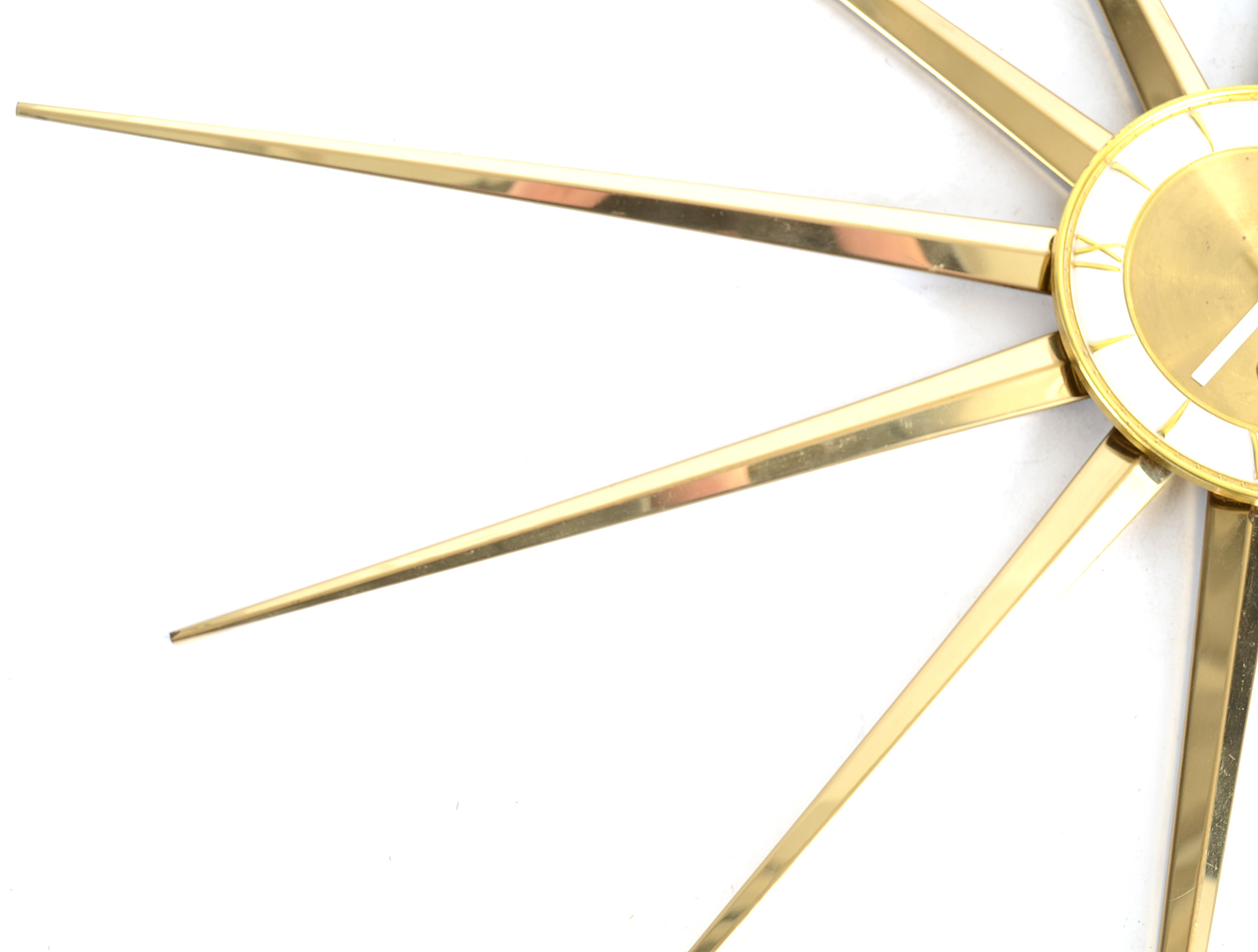 Roxhall Eight Day Brass Starburst Wall Clock