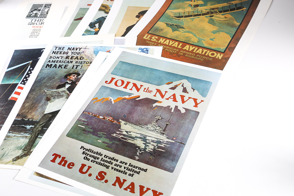 Reproduction Offset Lithograph Naval Recruitment Posters