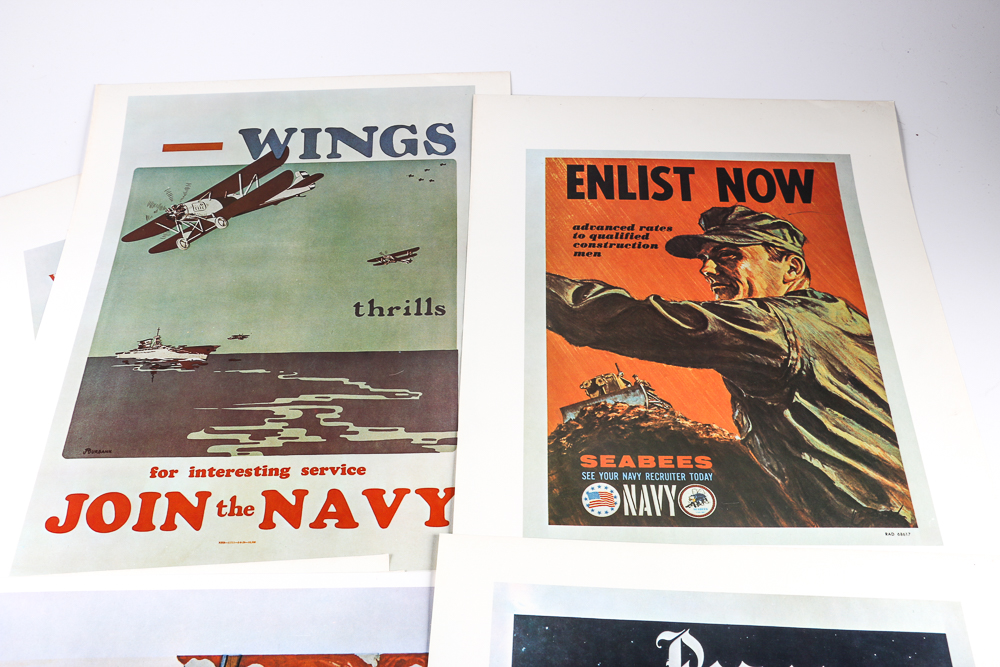 Reproduction Offset Lithograph Naval Recruitment Posters