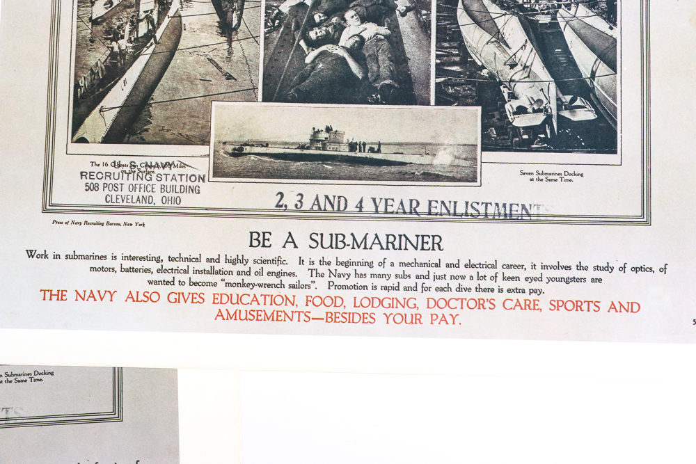 Reproduction Offset Lithograph Naval Recruitment Posters