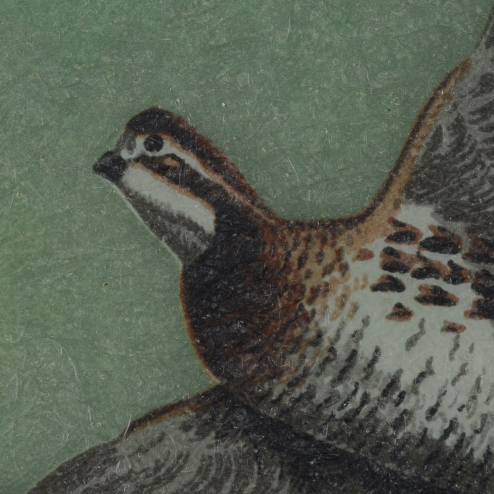 Vintage Hand Painted Fiberglass Tray of Quails by Grace Gilmore