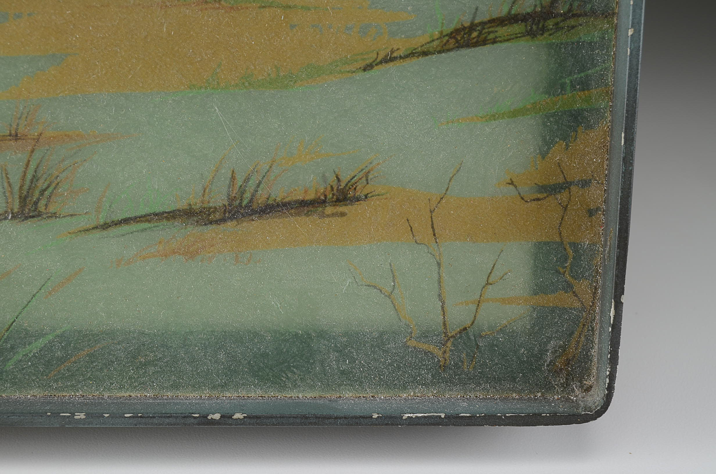 Vintage Hand Painted Fiberglass Tray of Quails by Grace Gilmore