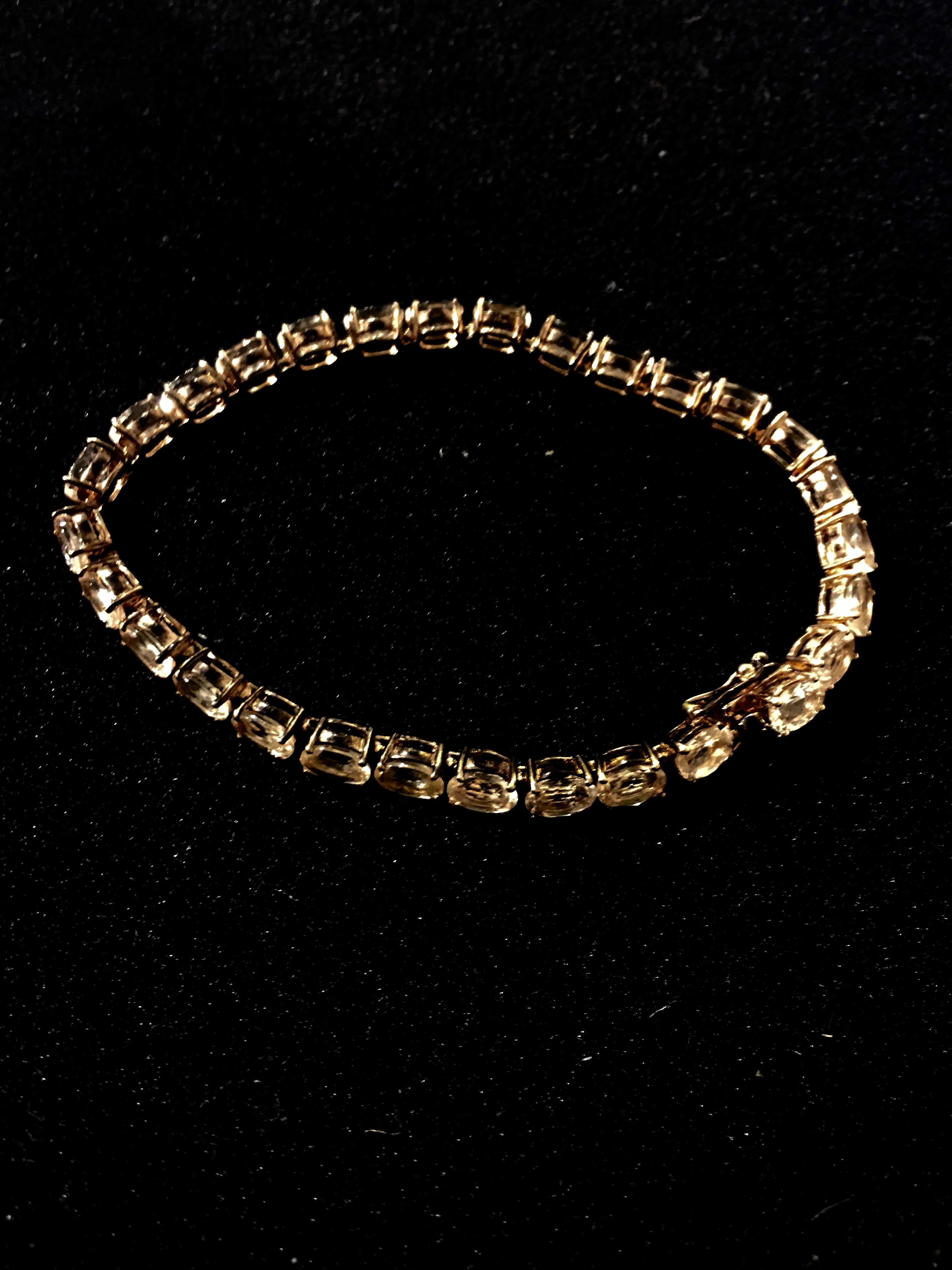 Rose Colored Vermeil Tennis Bracelet with Gemstones