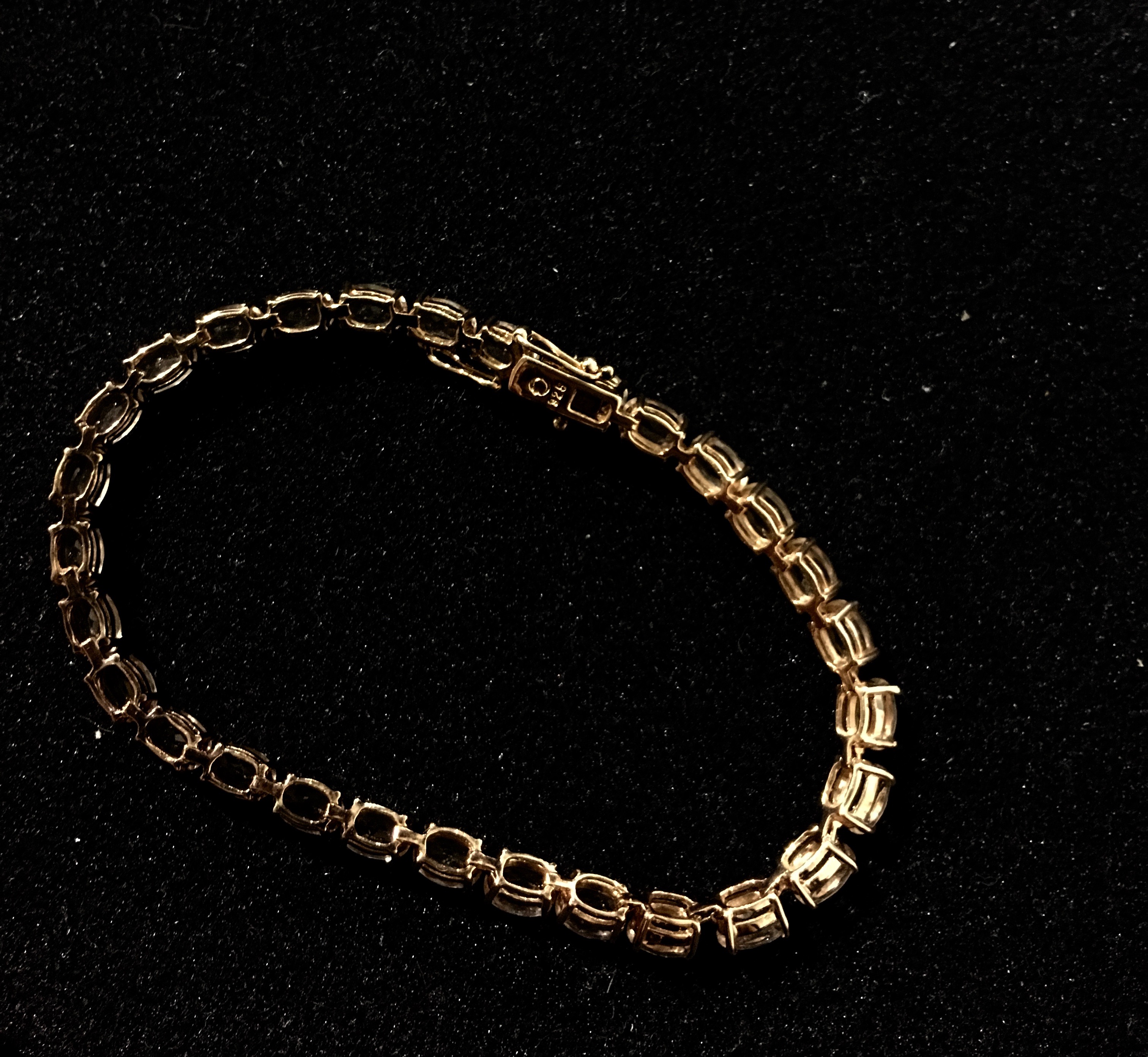 Rose Colored Vermeil Tennis Bracelet with Gemstones