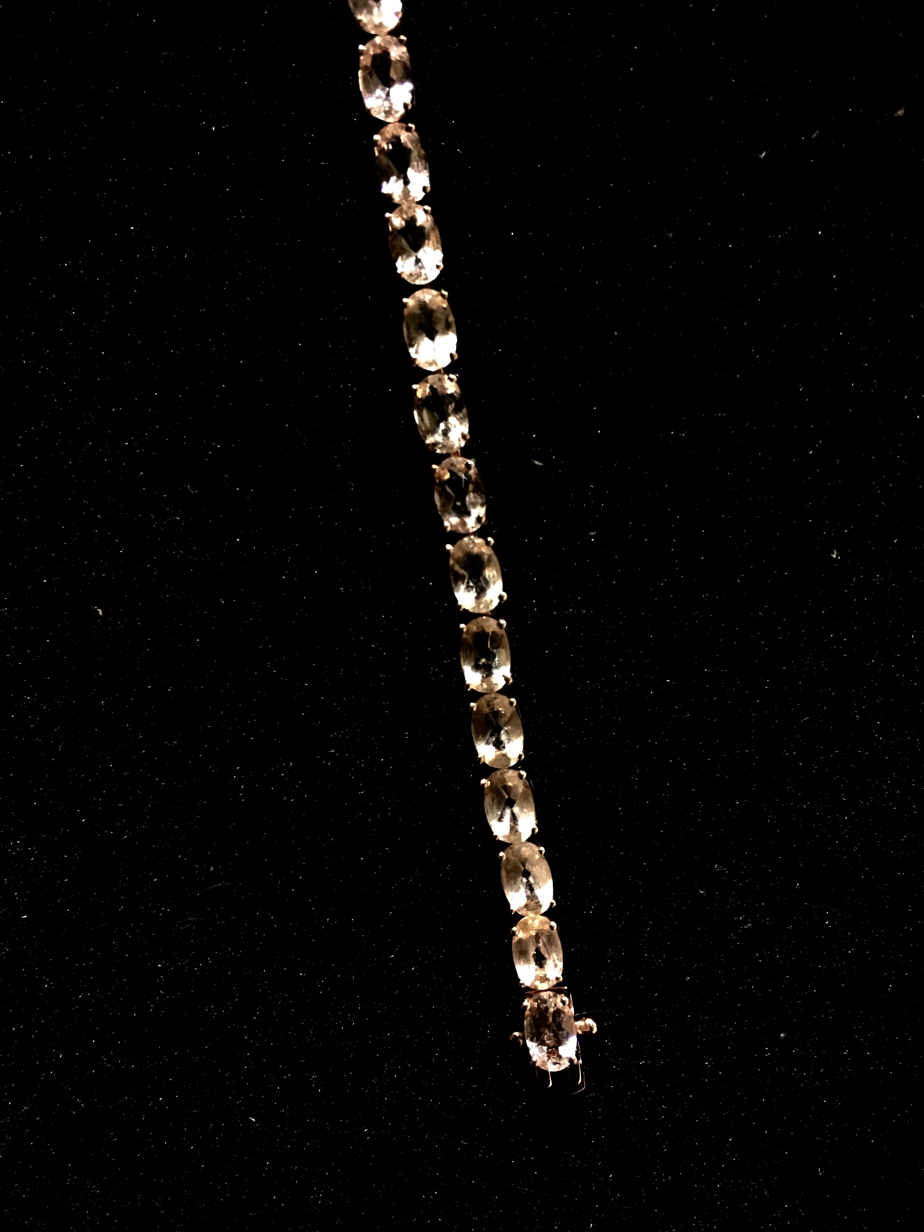 Rose Colored Vermeil Tennis Bracelet with Gemstones