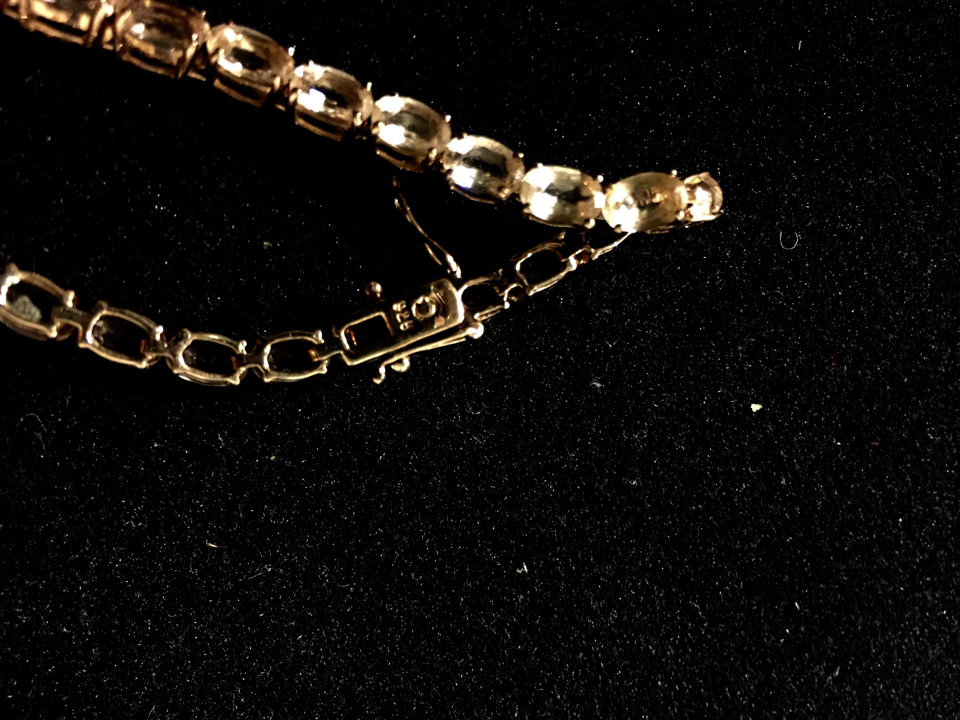 Rose Colored Vermeil Tennis Bracelet with Gemstones