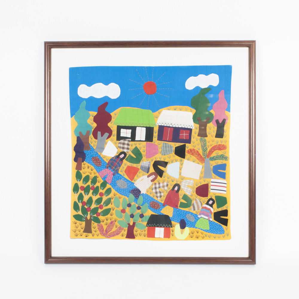 Folk Art Inspired Fabric Collage