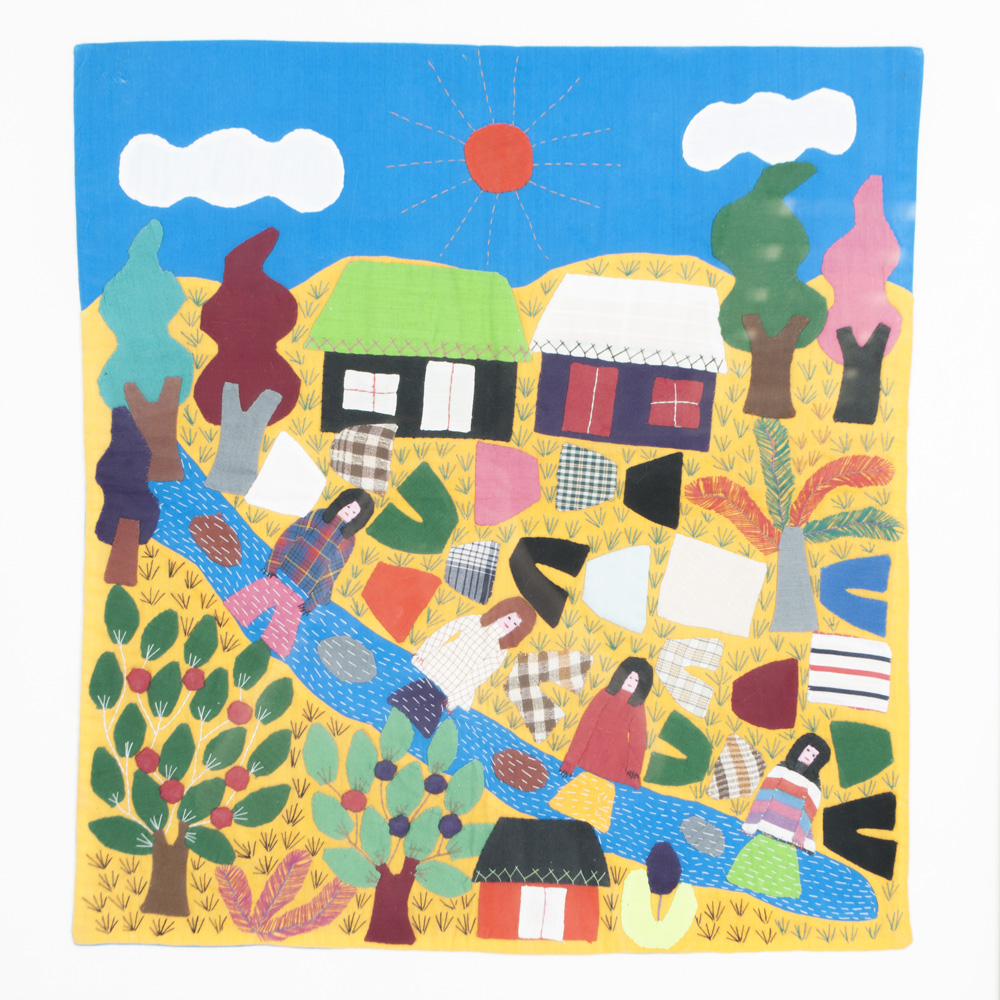 Folk Art Inspired Fabric Collage